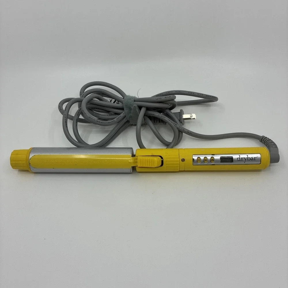 Drybar 3-Day Bender Rotating Curling Iron BNDG1287 Yellow Tested Works